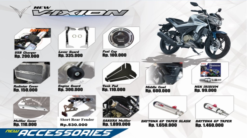 Yamaha All-New Vixion Makin Ganteng Pakai Aksesoris Resmi